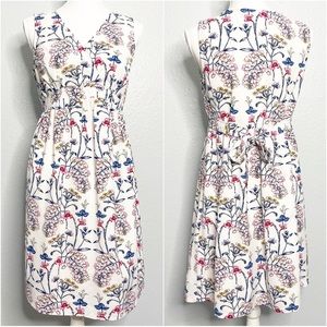 JoJo Maman Bébé White Floral Sleeveless Tie Back Maternity Dress Size 4